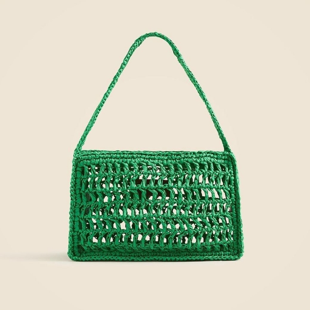 J. Crew Paros Open Weave Bag Green
